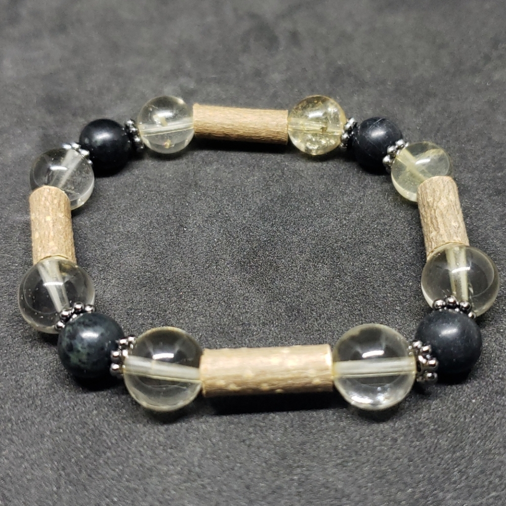 Jasper, citrine, hazelwood healing bracelet